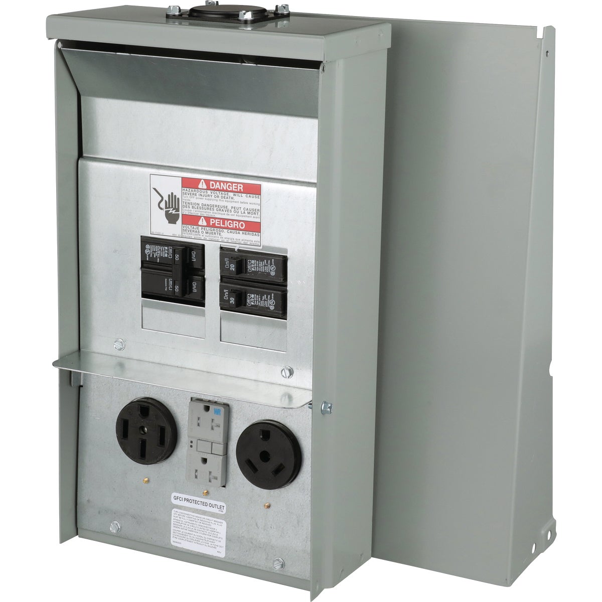 Eaton 50A/20A/30A NEMA 14-50R/5-20R2GF/TT-30R 125V/250V RV Utility Power Outlet Image 3