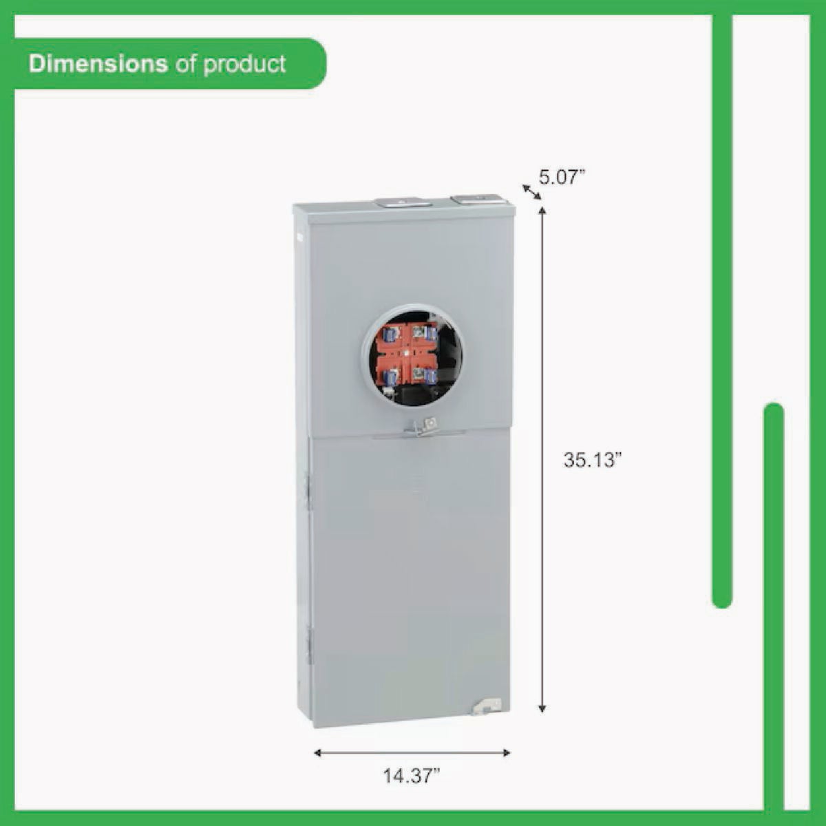 Square D 200A 16 Circuit Homeline Outdoor Meter Socket & Main Breaker Load Center Image 3