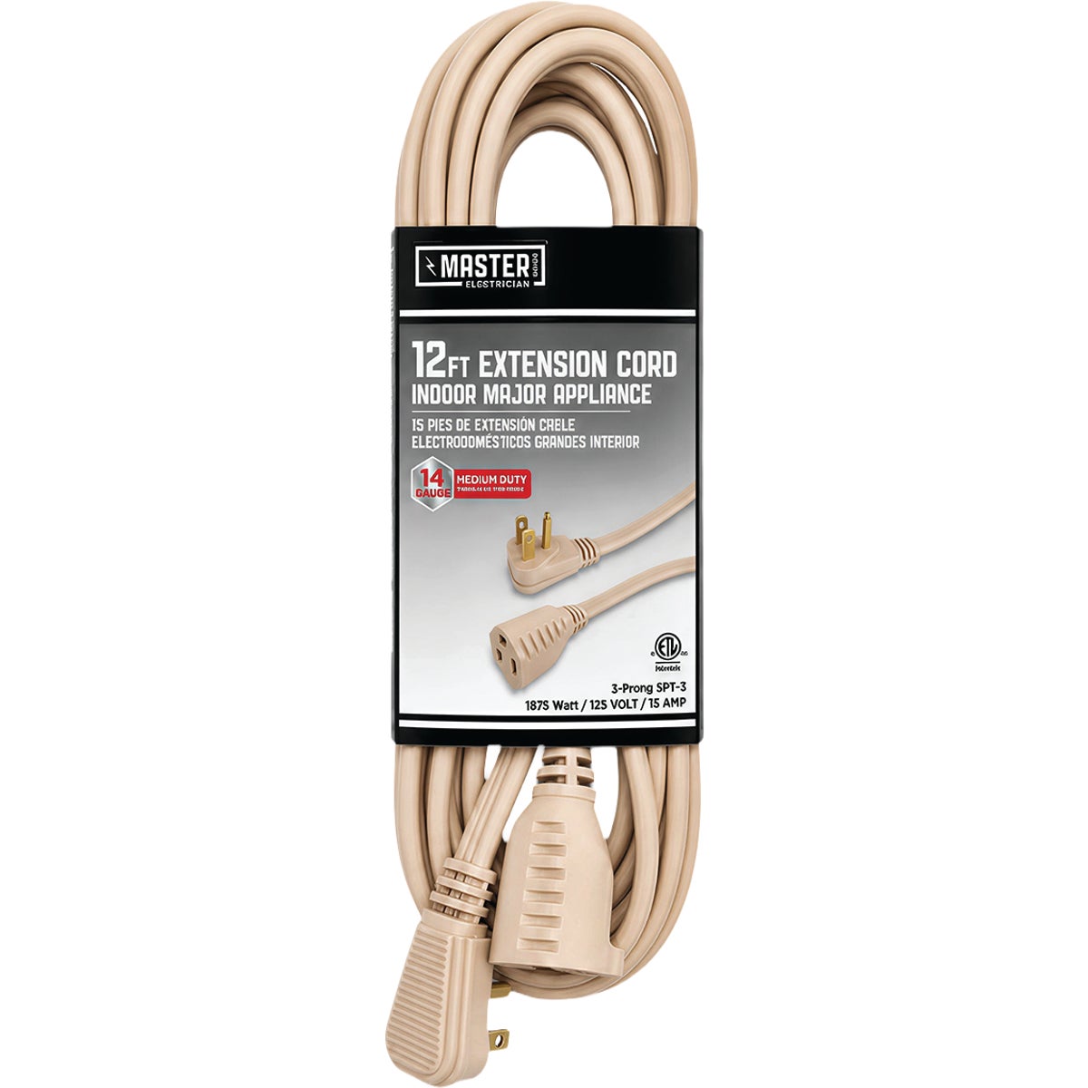 Master Electrician 12 Ft. 14/3 15A Heavy-Duty Appliance Cord