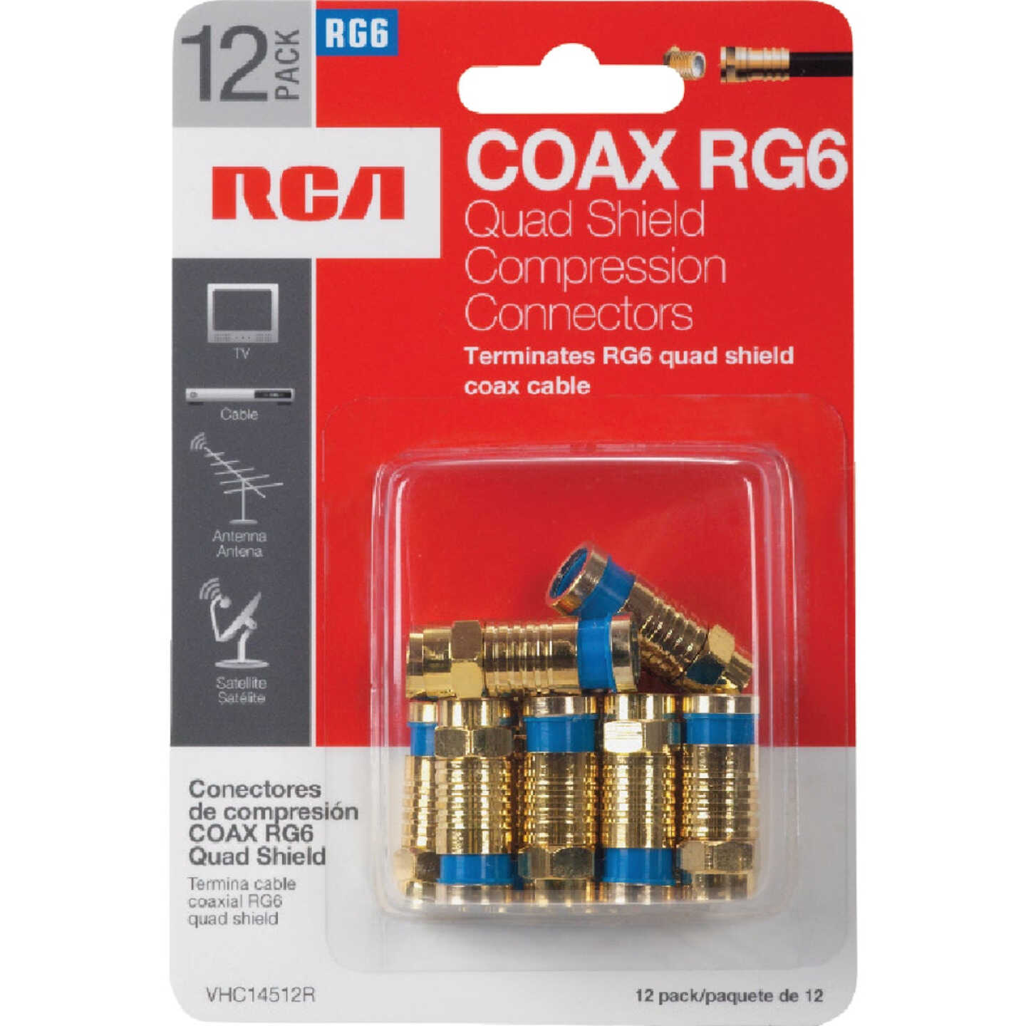 RCA Quad Shield Coax Connector Kit (12-Piece) Image 1