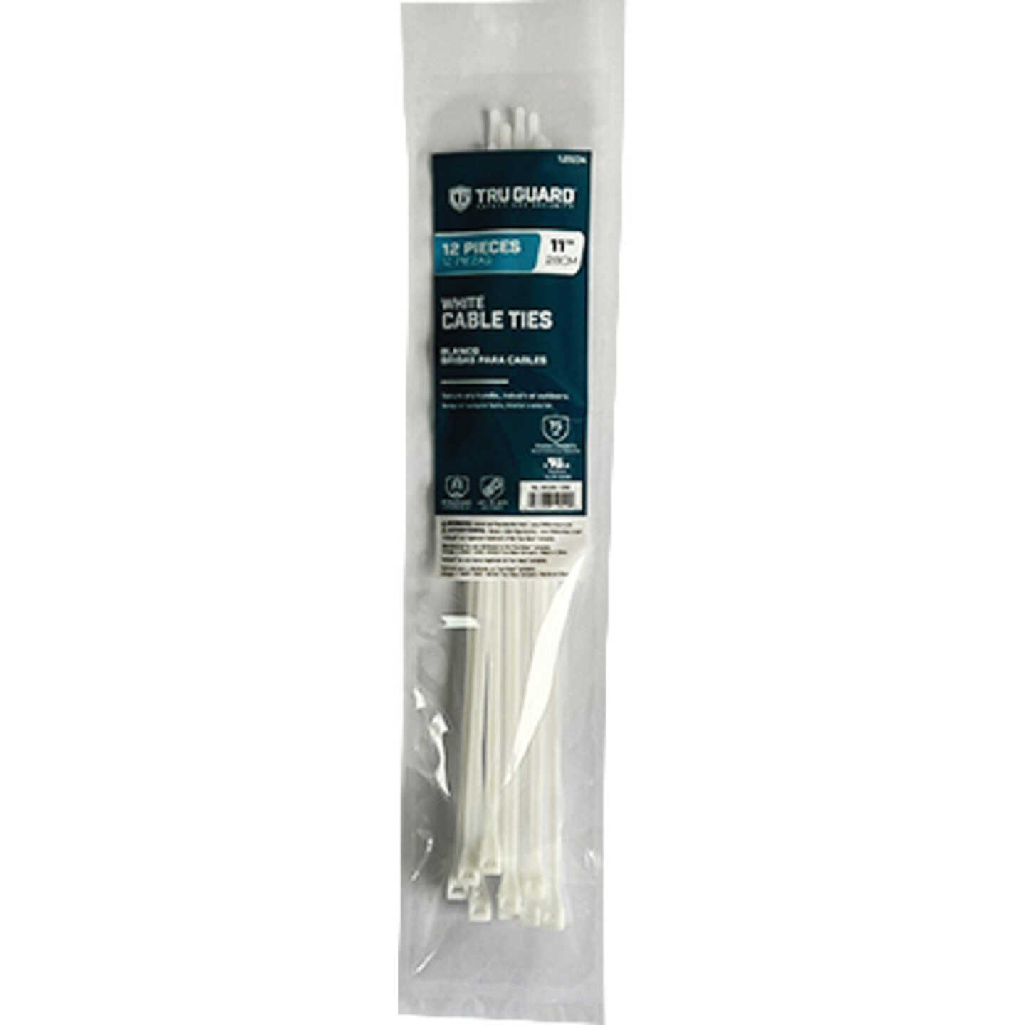 TruGuard 11 In. White Self-Locking Cable Ties (12-Pack) Image 1