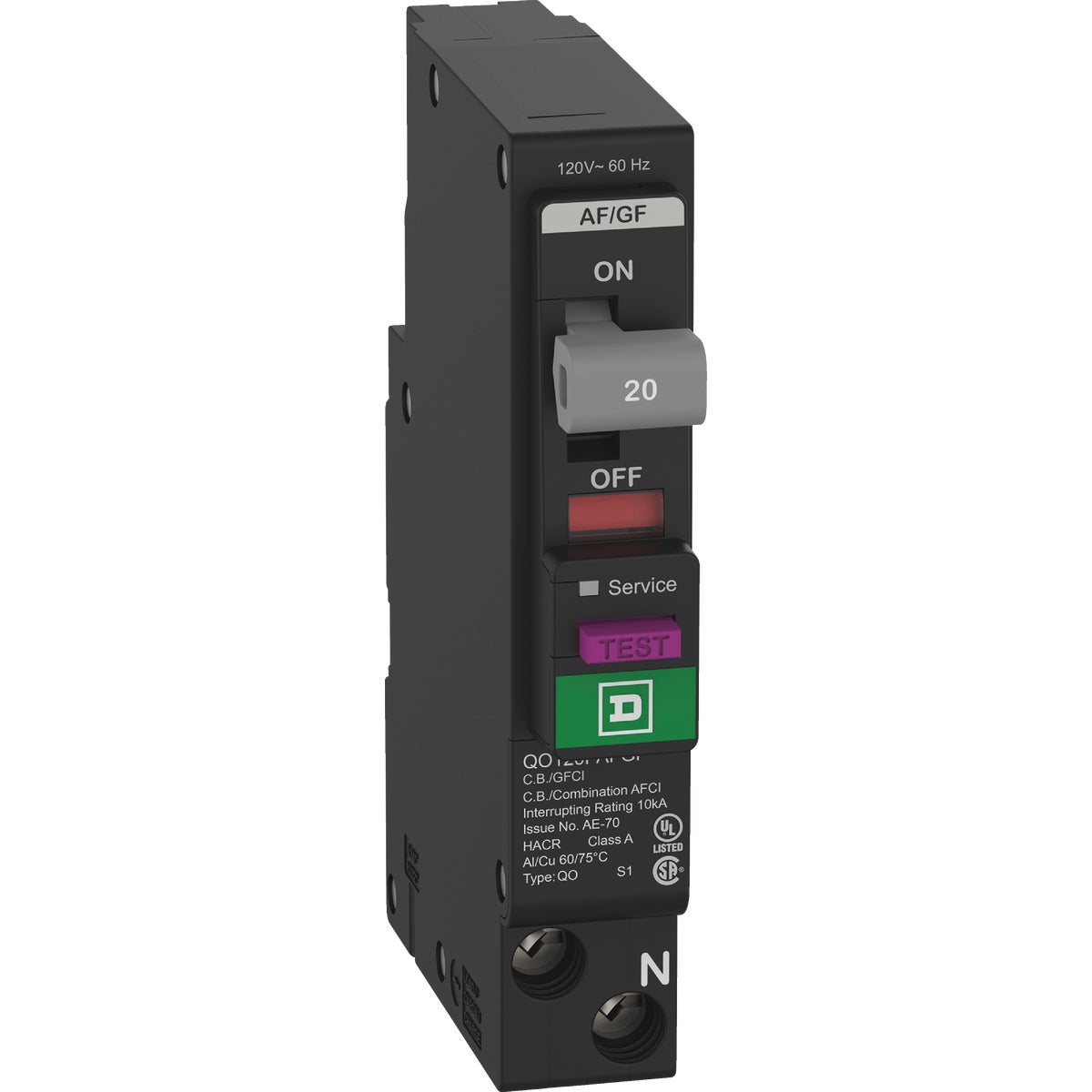 Square D QO 20A Single-Pole Dual Function Circuit Breaker Image 7