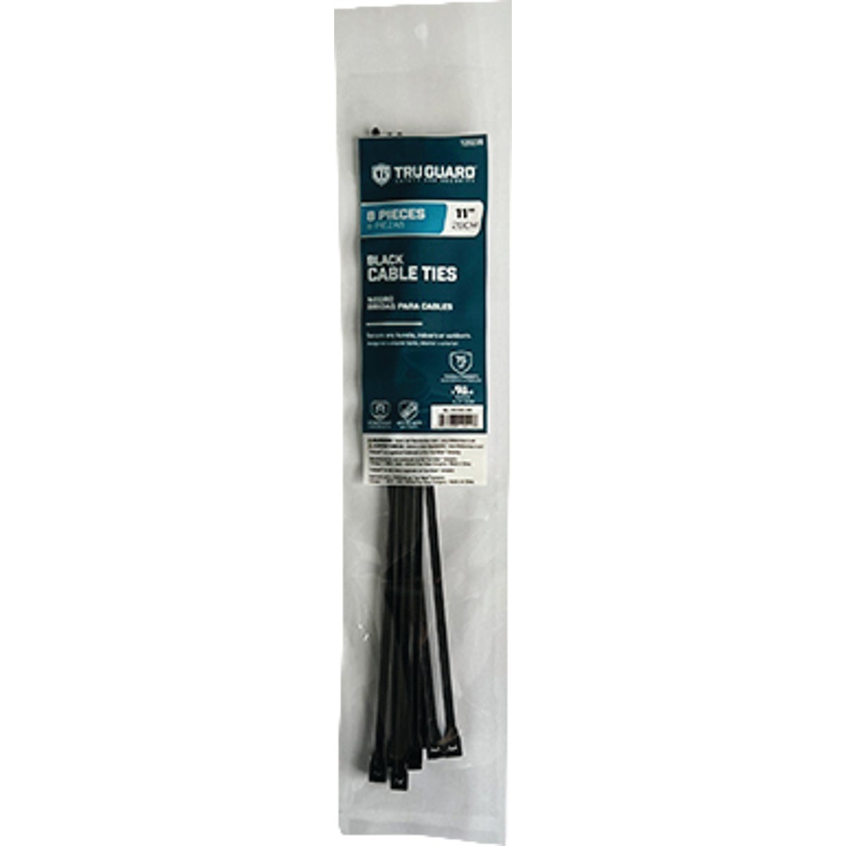 TruGuard 11 In. Black Self-Locking Cable Ties (8-Pack)