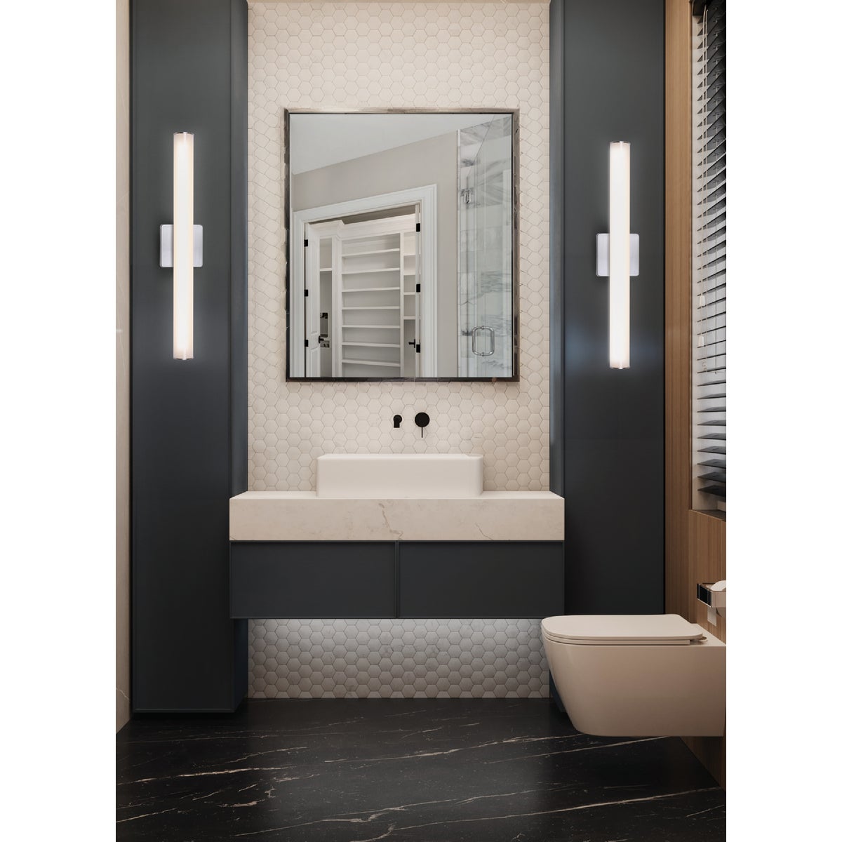 Canarm Osten 24 In. Brushed Nickel LED Vanity Bath Light Fixture, Tubular Glossy Opal Glass Image 2