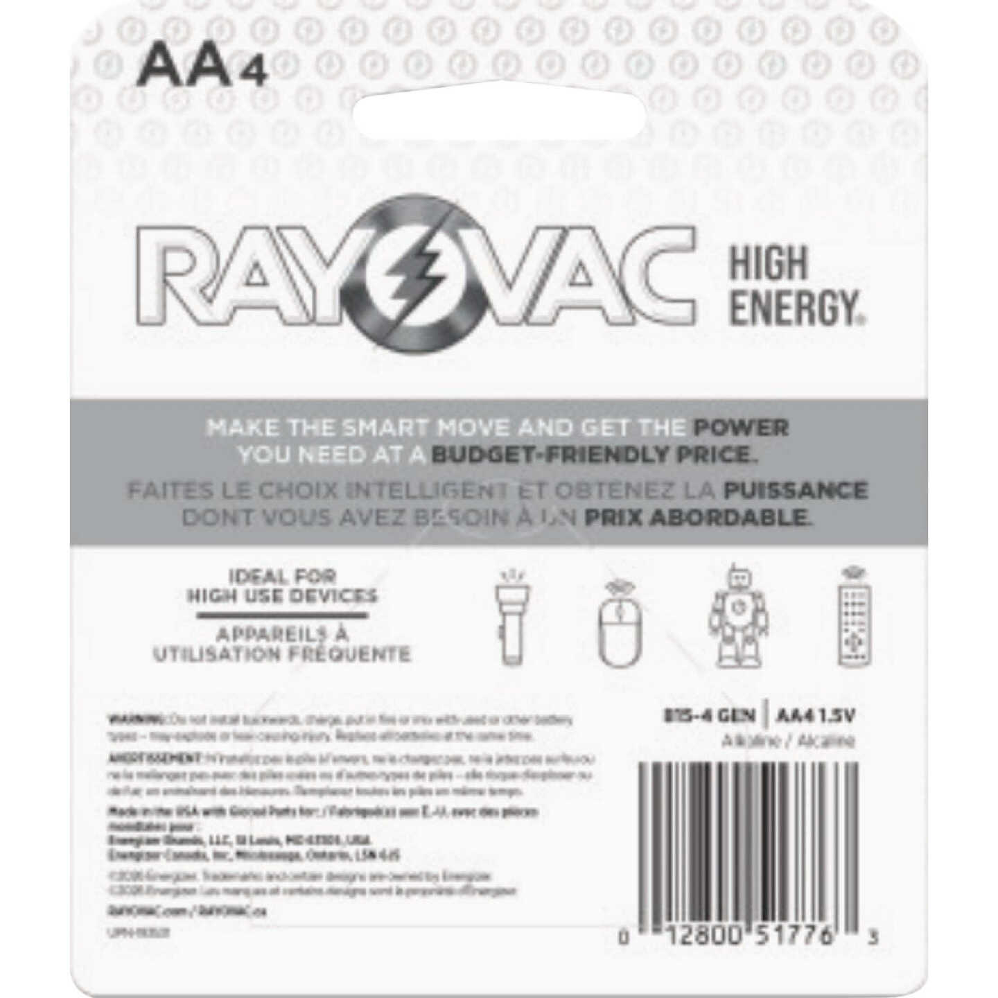 Rayovak AA Alkaline Battery (4-Pack) Image 3