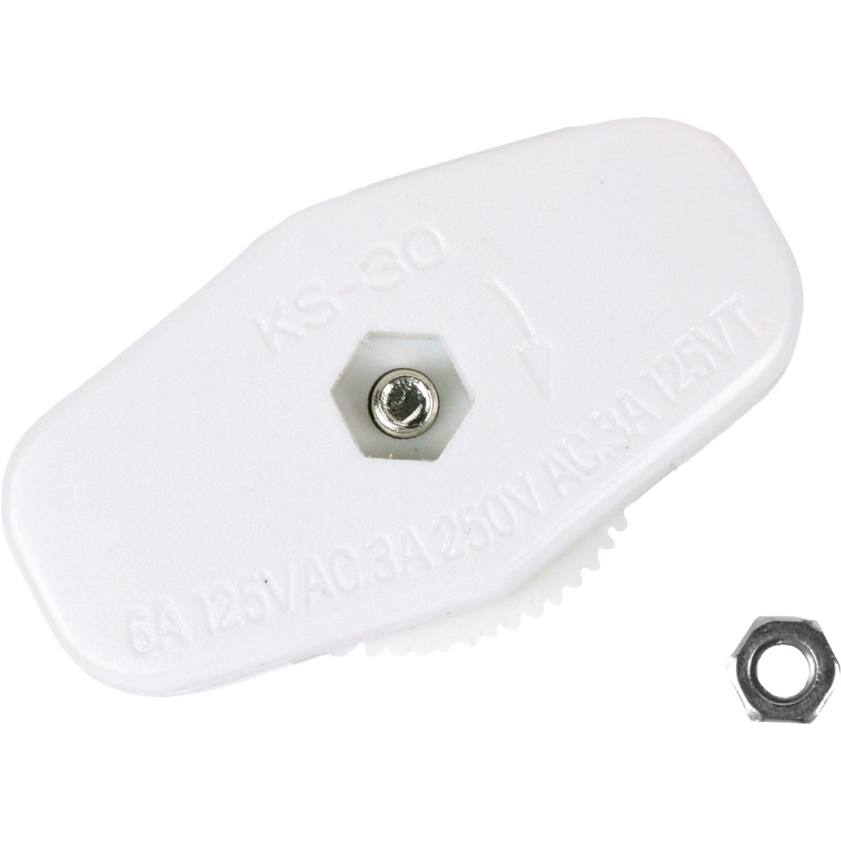 Jandorf White Feed Through Lamp Cord Switch