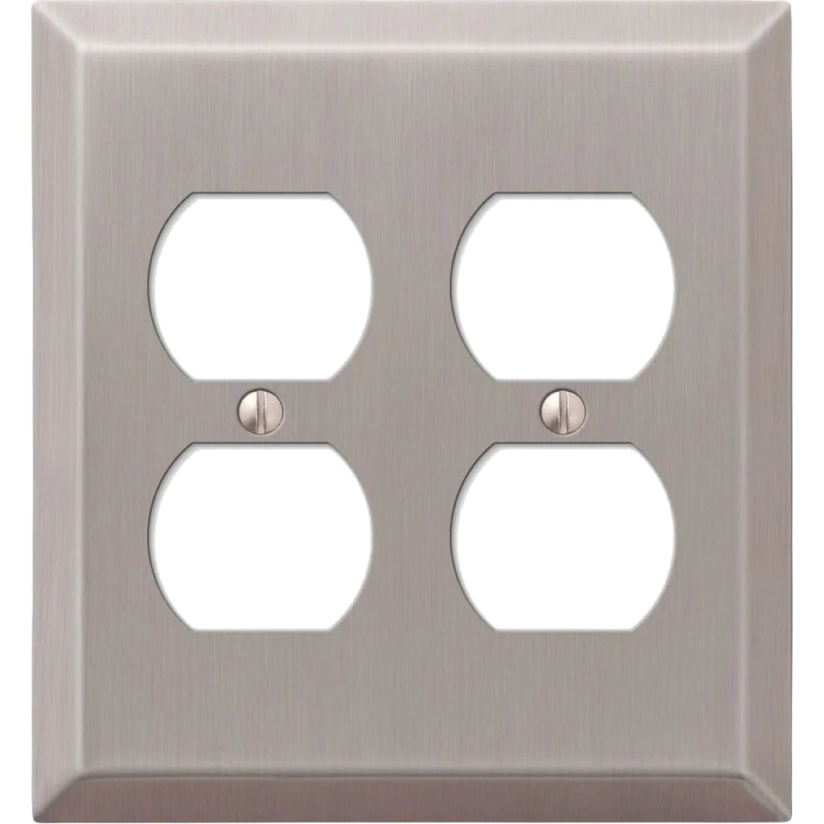 Amerelle Century 2-Gang Brushed Nickel Steel Duplex Wall Plate