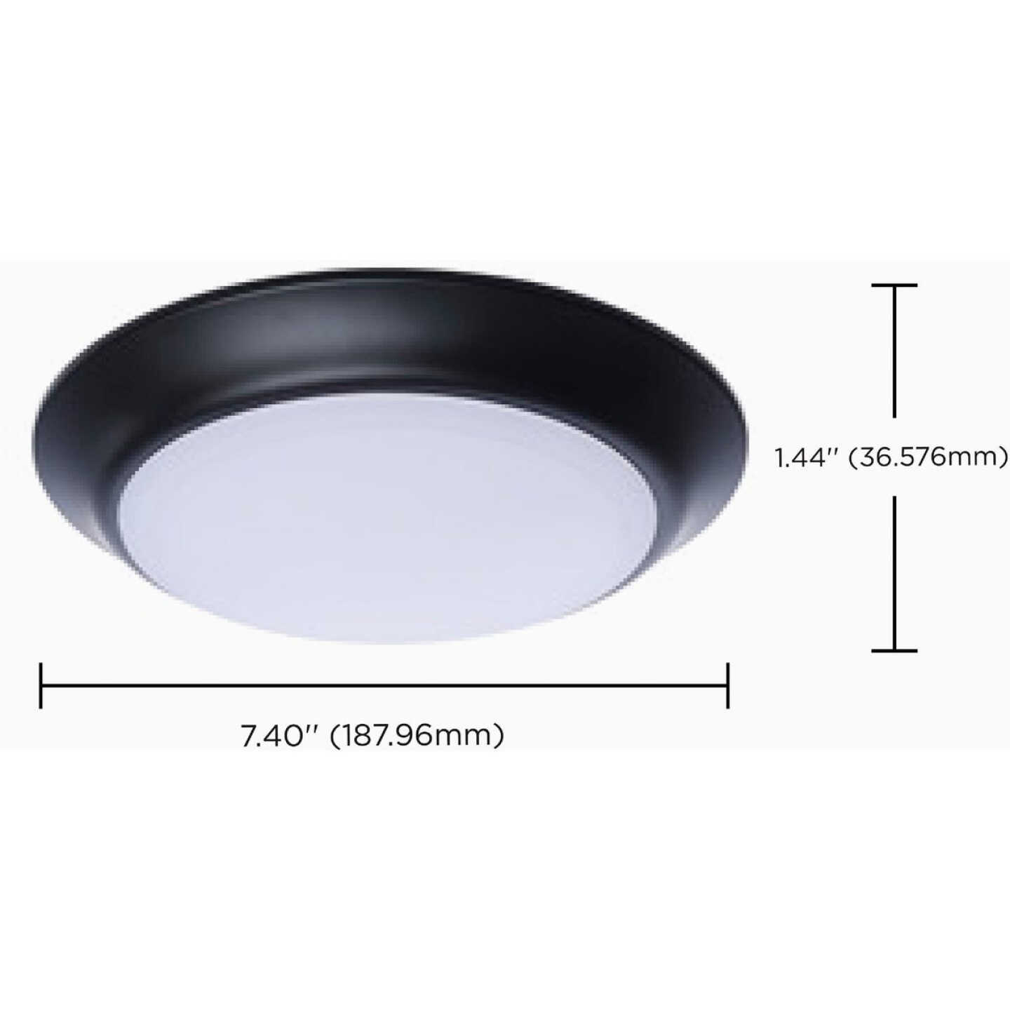 Satco Nuvo 7 In. Black 60W Equivalent LED CCT-Selectable Disk Flush Mount Ceiling Light Fixture Image 3