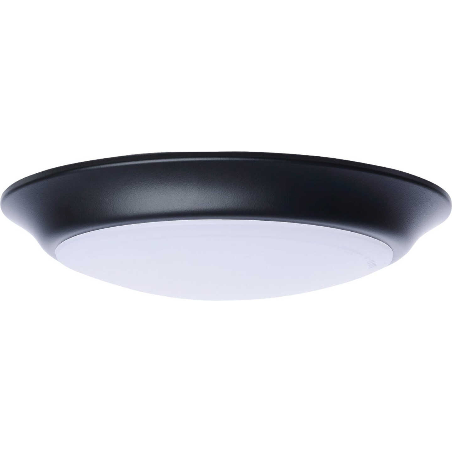 Satco Nuvo 7 In. Black 60W Equivalent LED CCT-Selectable Disk Flush Mount Ceiling Light Fixture Image 6