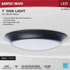 Satco Nuvo 7 In. Black 60W Equivalent LED CCT-Selectable Disk Flush Mount Ceiling Light Fixture Image 4