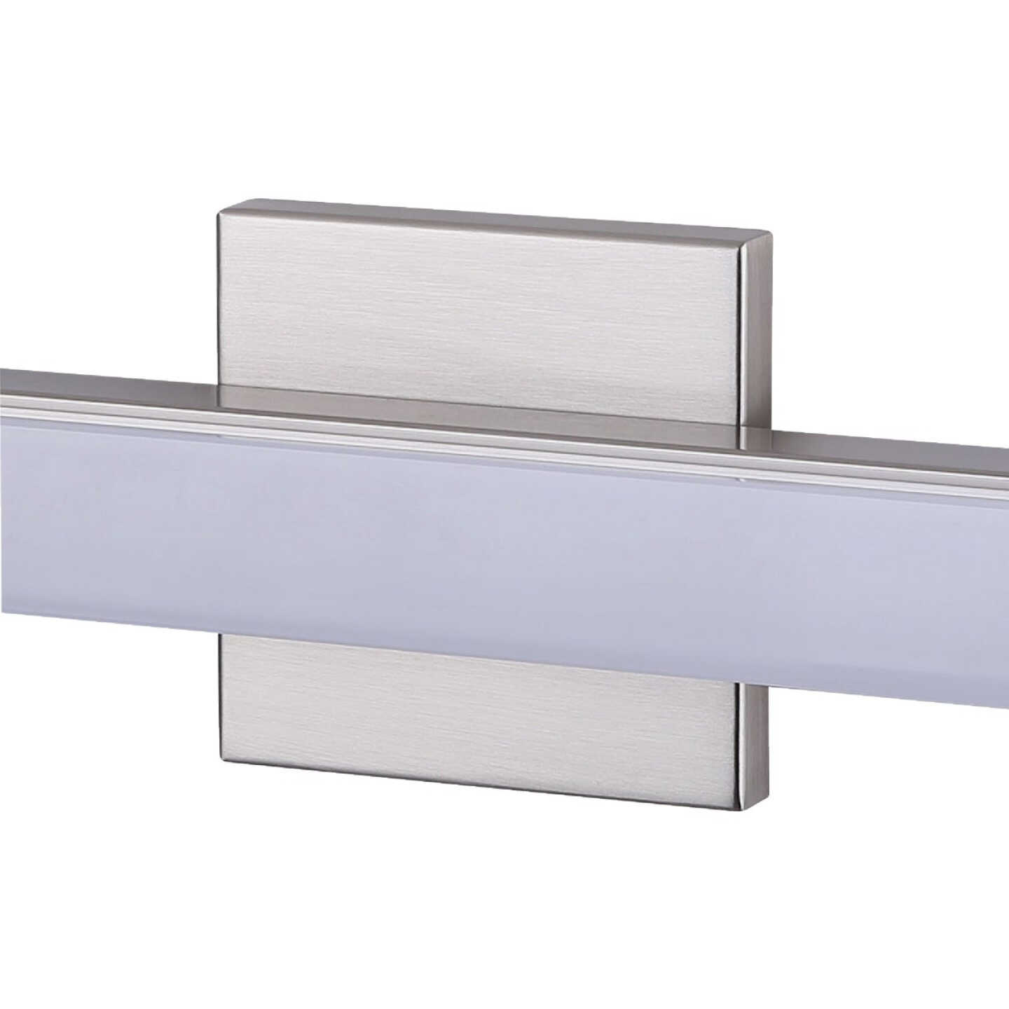 Canarm Jonah 24 In. Brushed Nickel LED Vanity Bath Light Fixture, Square Glossy Opal Glass Image 5