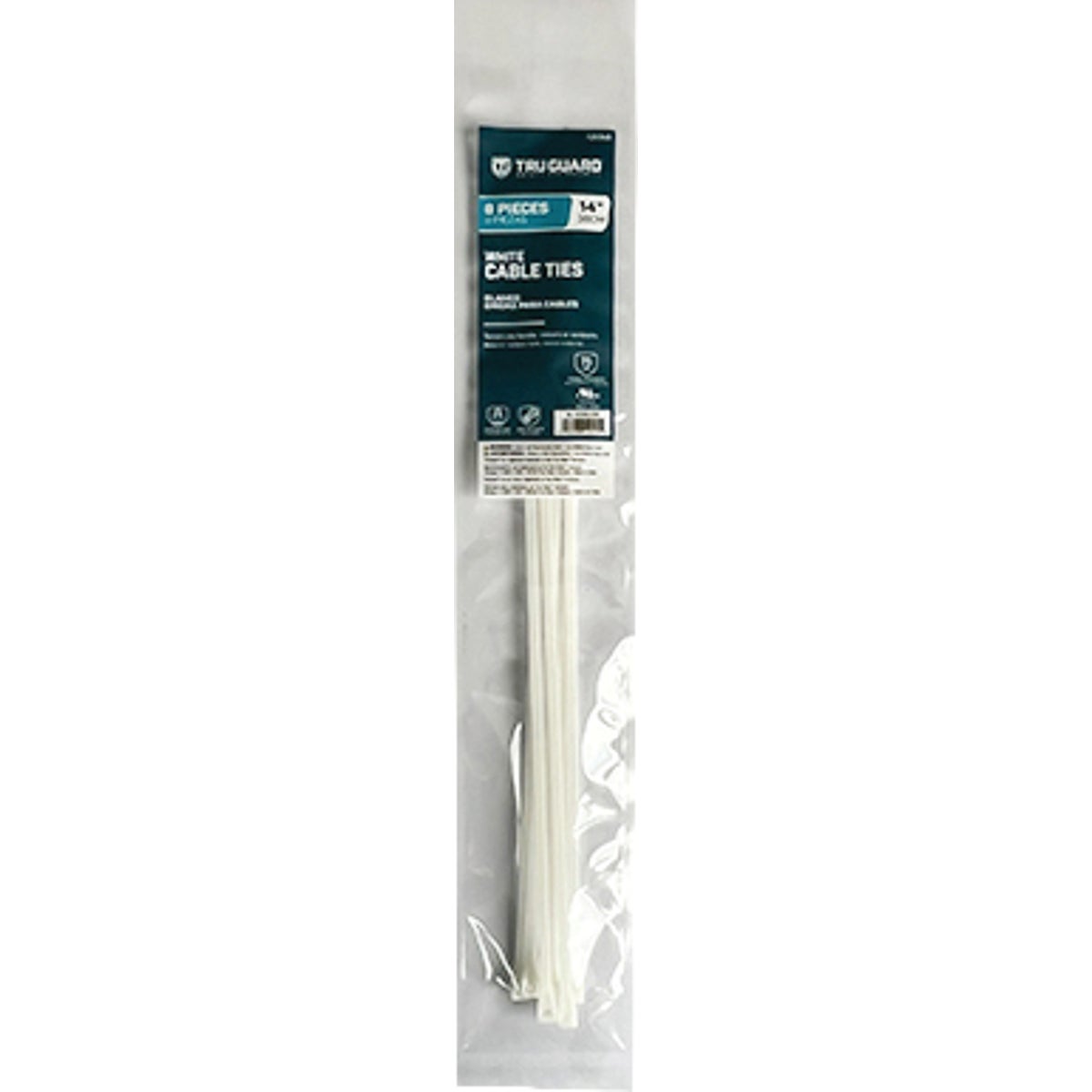 TruGuard 14 In. White Self-Locking Cable Ties (8-Pack)
