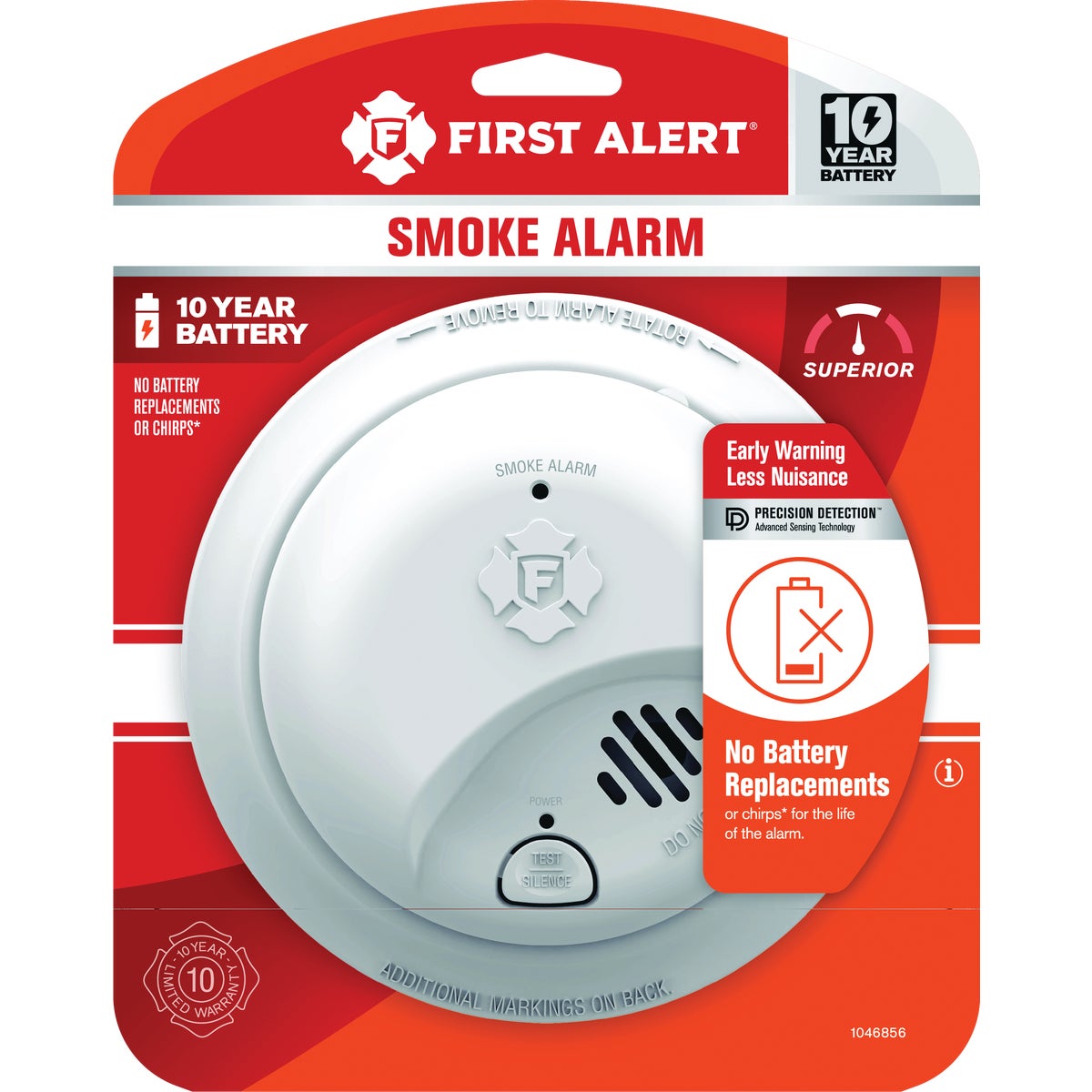 First Alert 10 Year Battery Ionization Smoke Alarm
