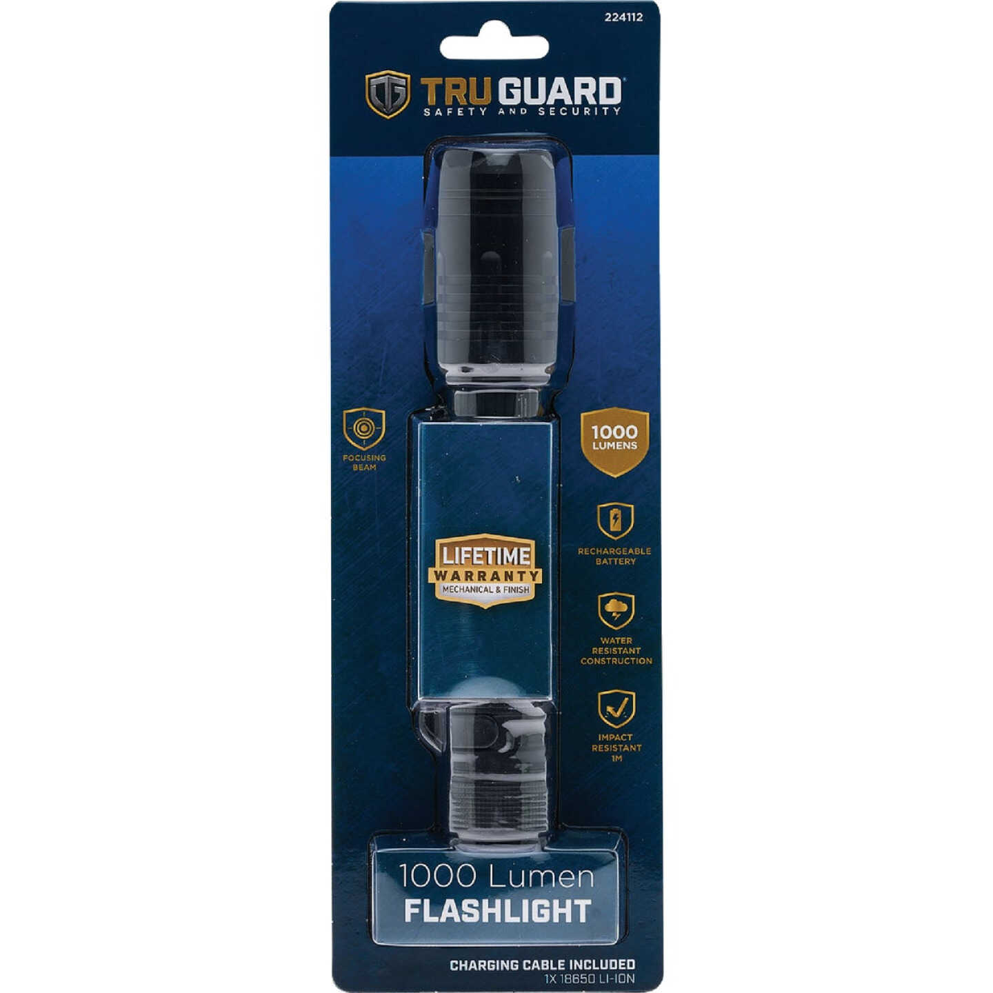 TruGuard 1000 Lm. Rechargeable LED Tactical Flashlight Image 2