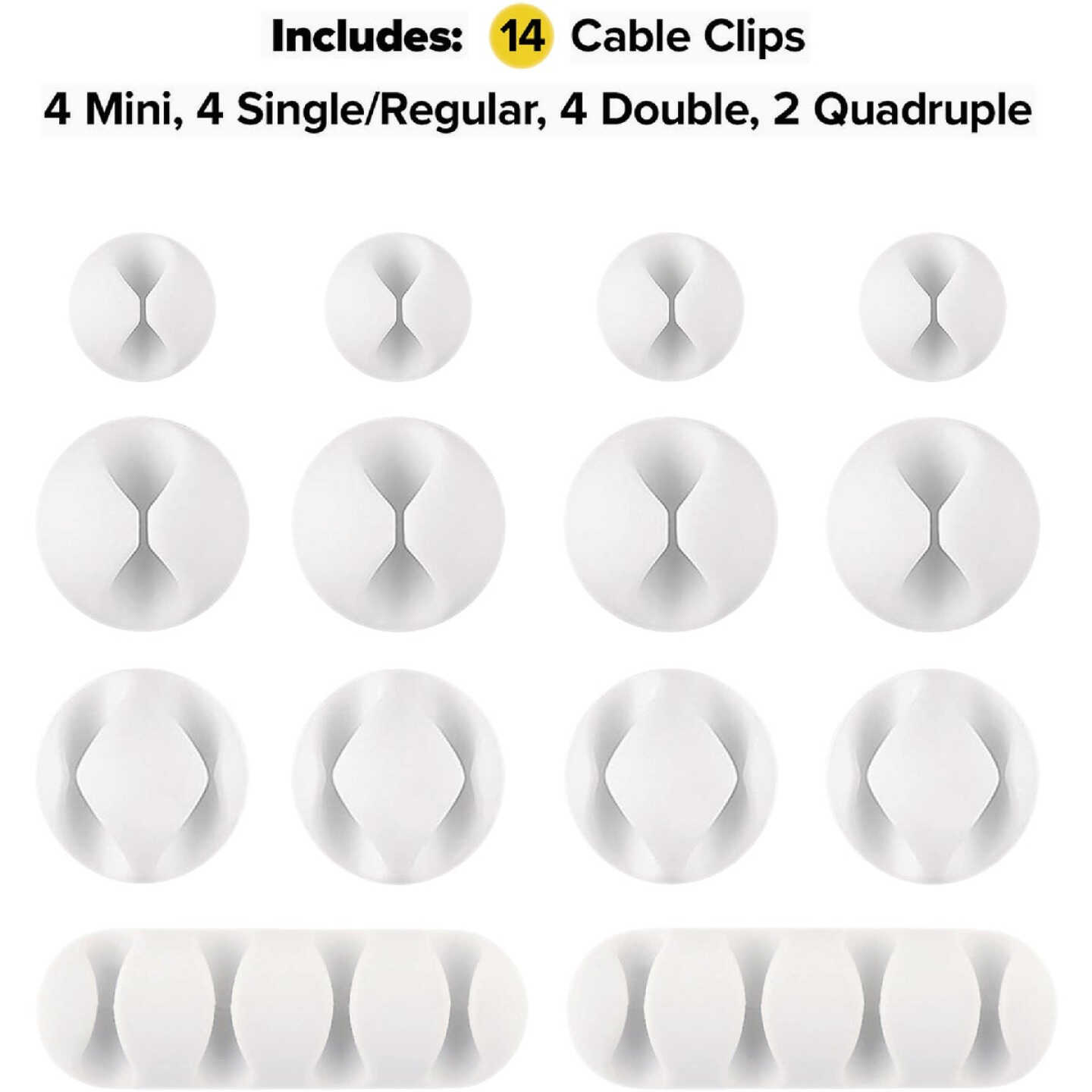 Wrap-It Storage Single White Cable Clip (14-Pack) Image 1