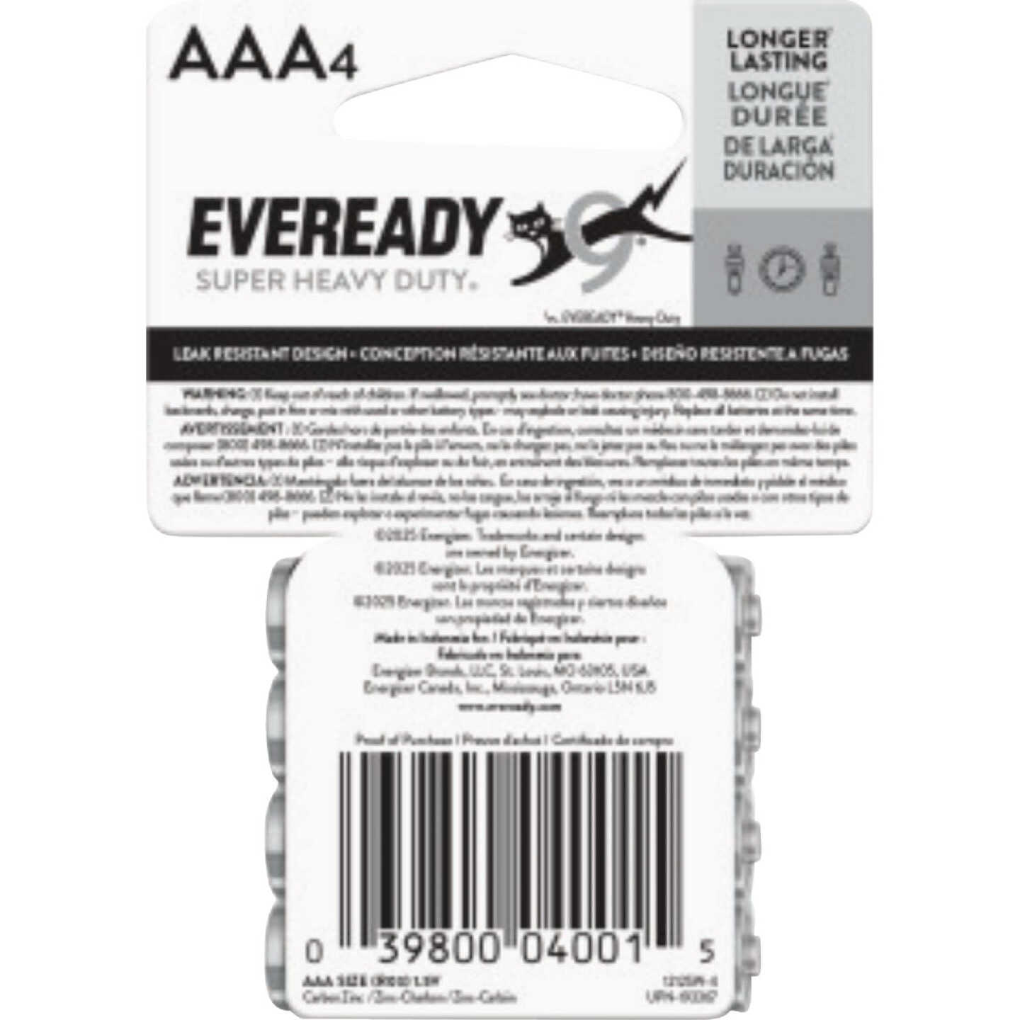 Eveready AAA Hevay-Duty Alkaline Battery (4-Pack) Image 3