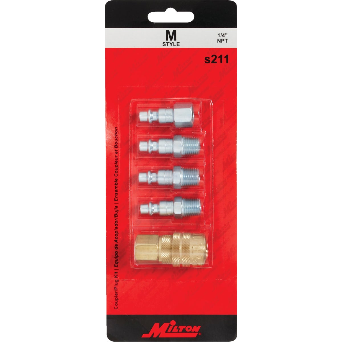 Milton 1/4 In. M-Style Coupler and Plug Kit, (5-Piece) Image 2