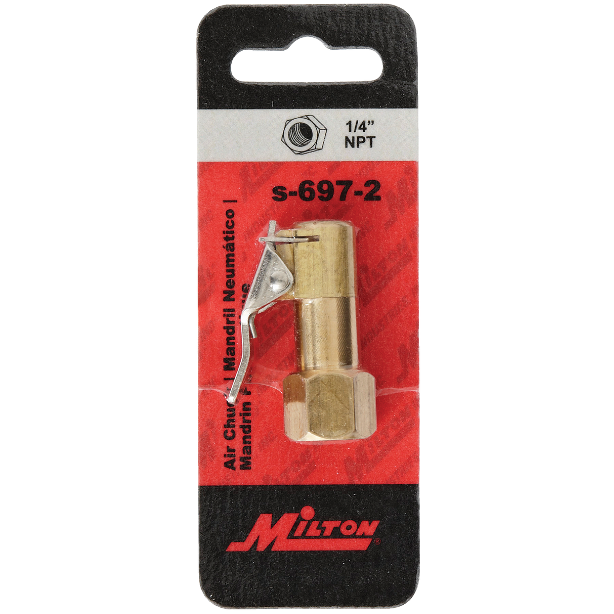 Milton 1/4 In. FNPT 150 psi Euro Style Hose Barb Air Chuck Image 2