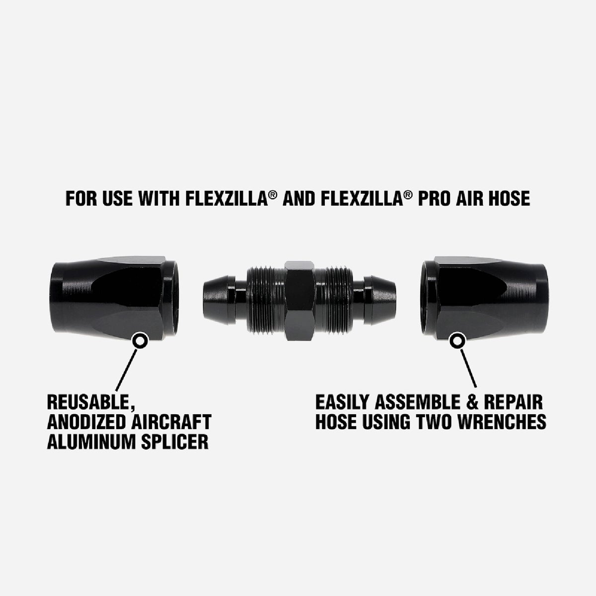Flexzilla Pro 1/2 In. Barb Reusable Air Hose Splicer Image 2