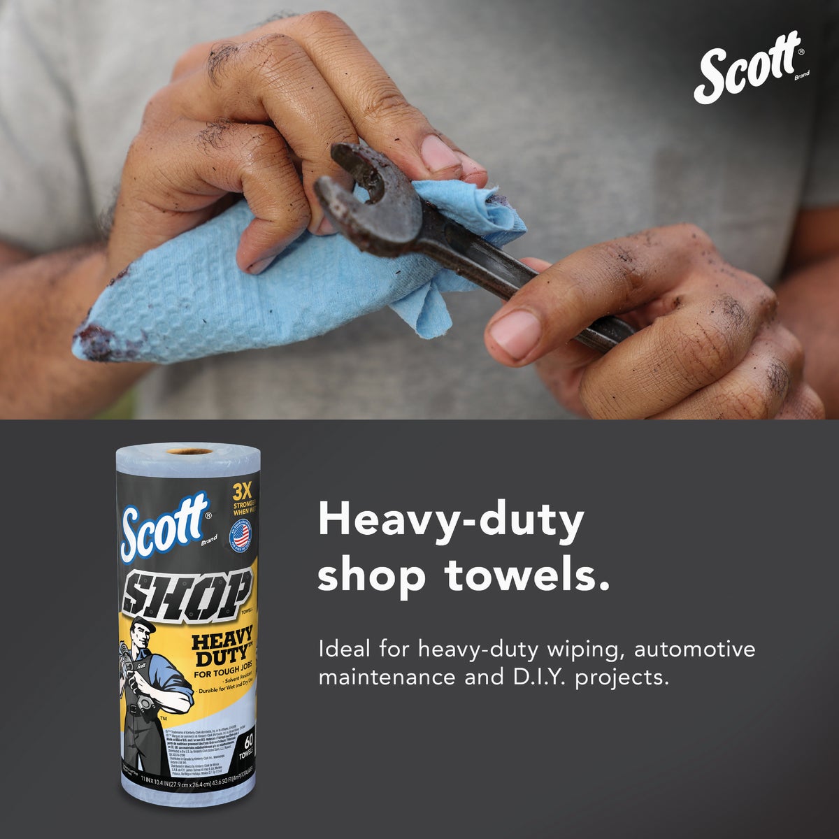 Scott Pro 11 In. W x 10.4 In. L Disposable Heavy-Duty Shop Towel (60-Count) Image 3