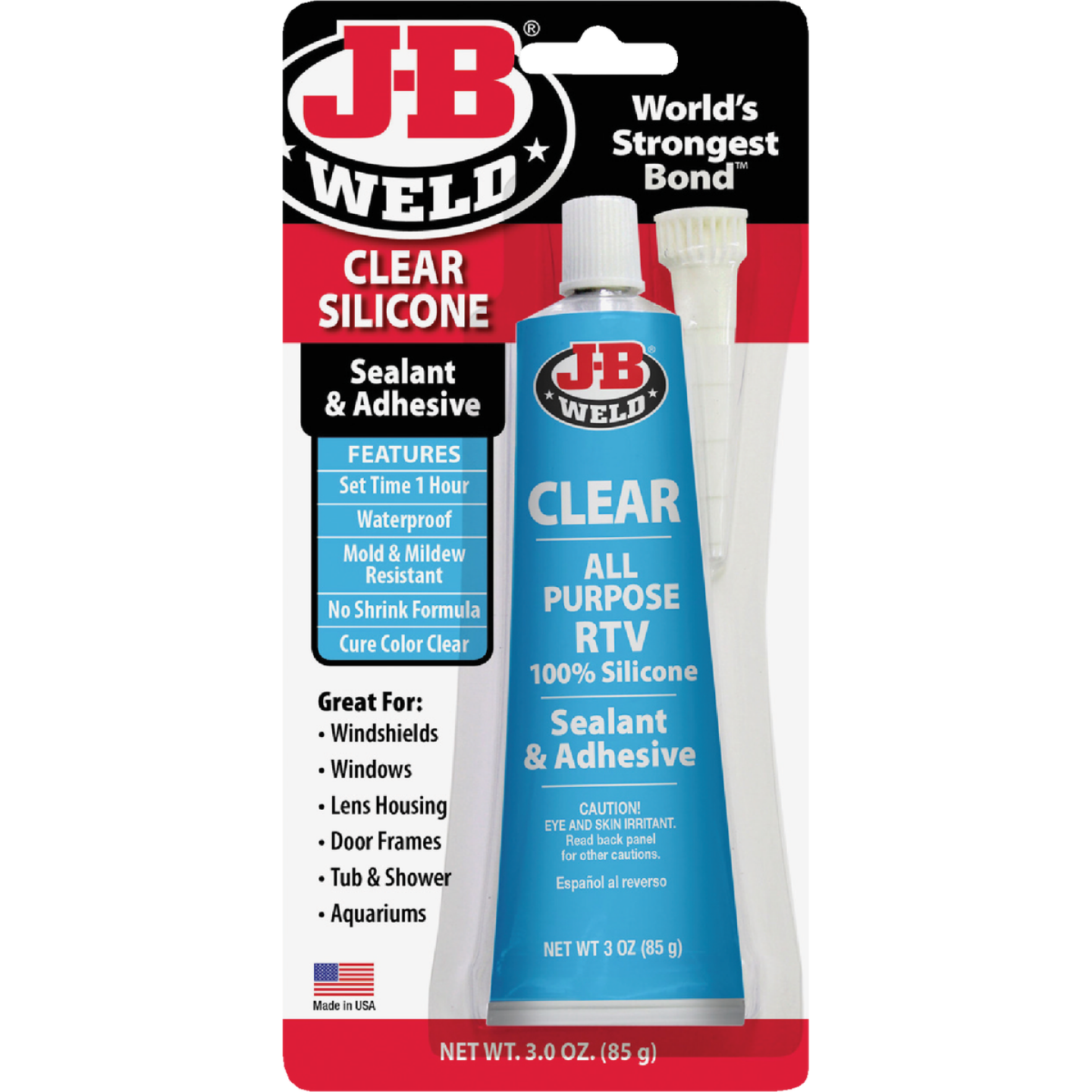 J-B Weld 3 Oz. Clear All-Purpose RTV Silicone Sealant & Adhesive Image 1
