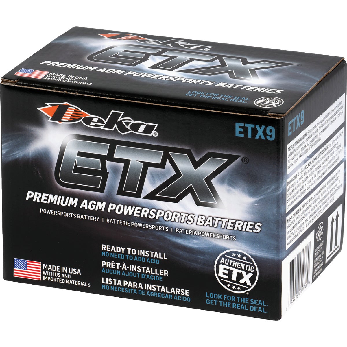 Deka 12V 120 CCA ETX9 AGM Powersport Battery Image 5