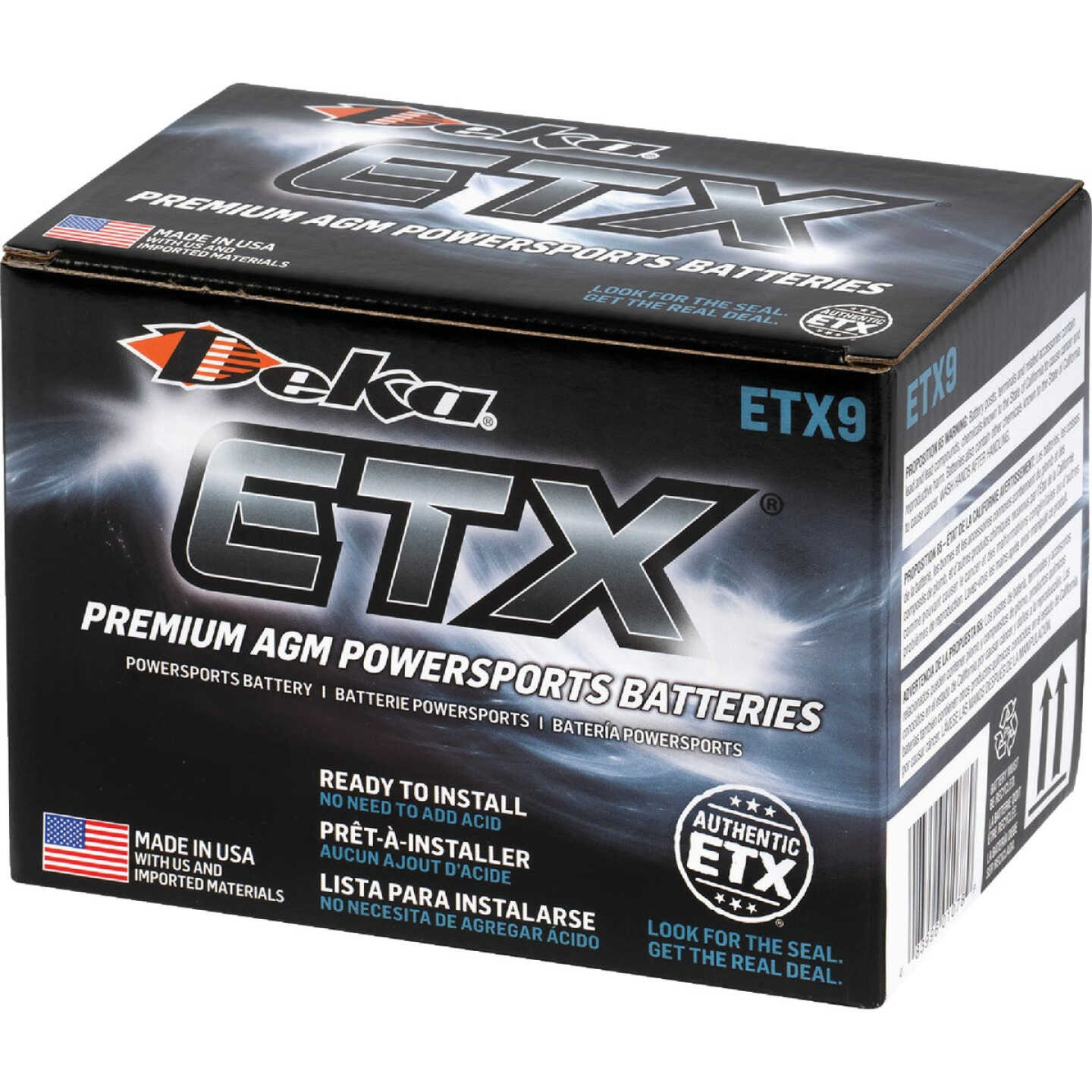 Deka 12V 120 CCA ETX9 AGM Powersport Battery Image 5