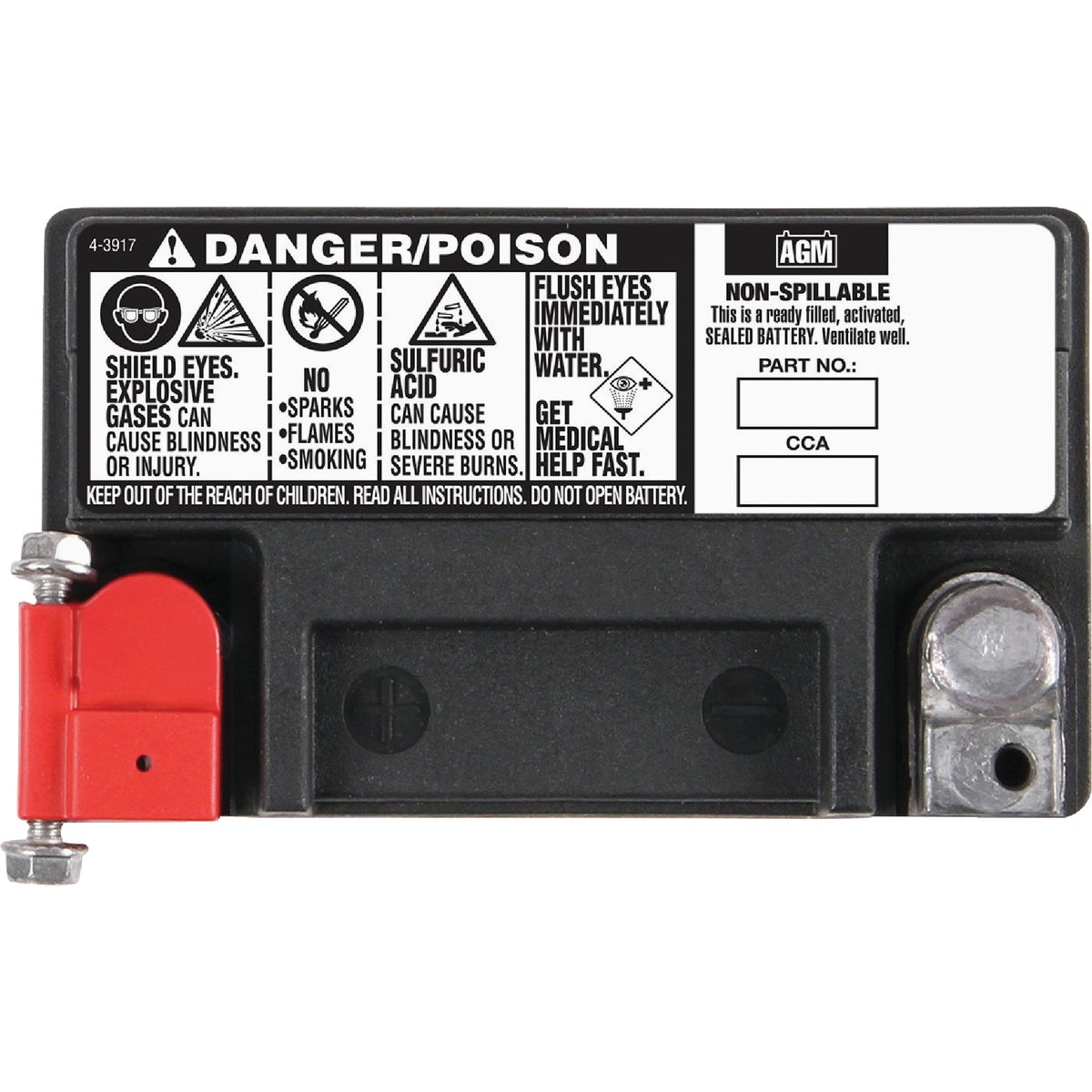Deka 12V 120 CCA ETX9 AGM Powersport Battery Image 2
