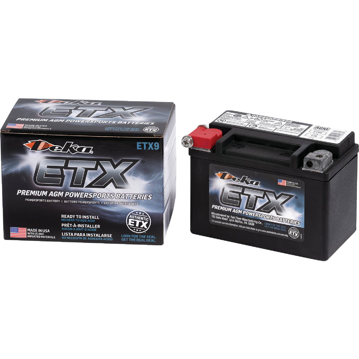 Deka 12V 120 CCA ETX9 AGM Powersport Battery Image 4