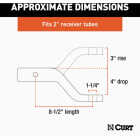 CURT 17000 Lb. 4 In. Drop 3 In. Rise 1-1/4 In. Hole Forged Trailer Hitch Ball Mount fits 2 In. Receiver Image 4