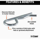 CURT 1/2 In. & 5/8 In. Hitch Clip (3-Pack) Image 3