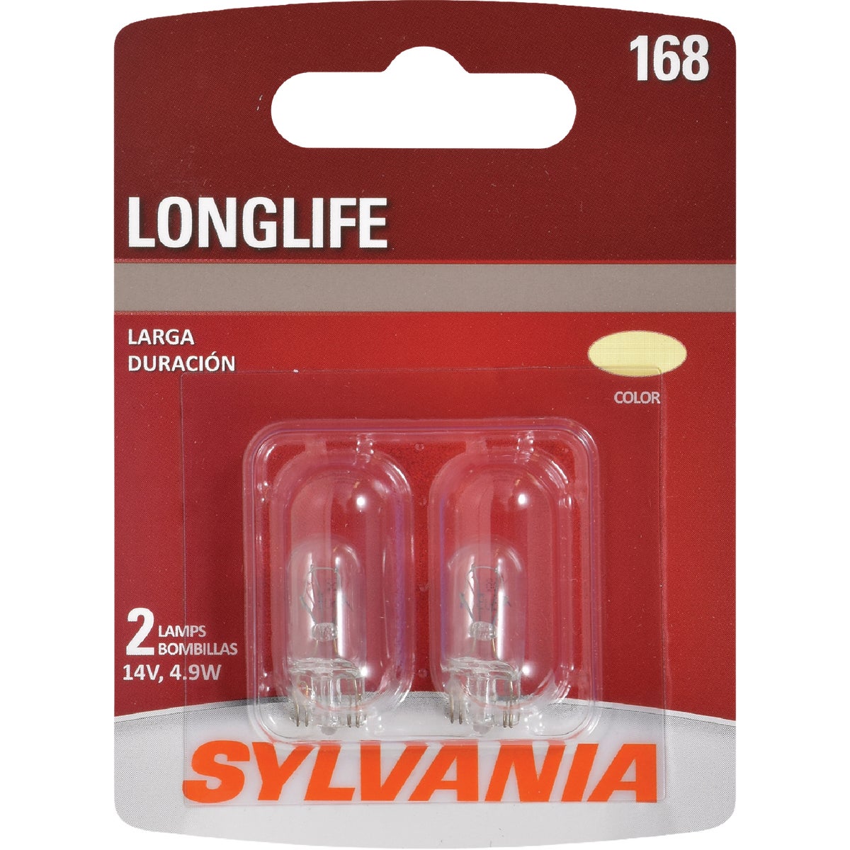 Sylvania 168 Long Life 12V Mini Incandescent Automotive Bulb (2-Pack)