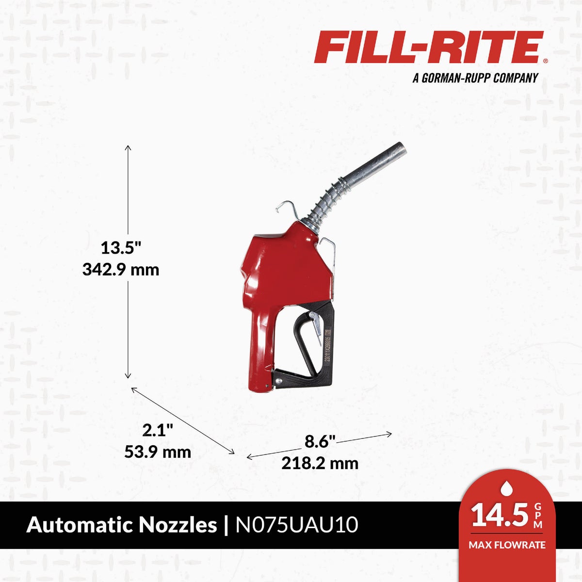 Fill-Rite 3/4 In. Red Automatic Gasoline Spout Nozzle Image 2