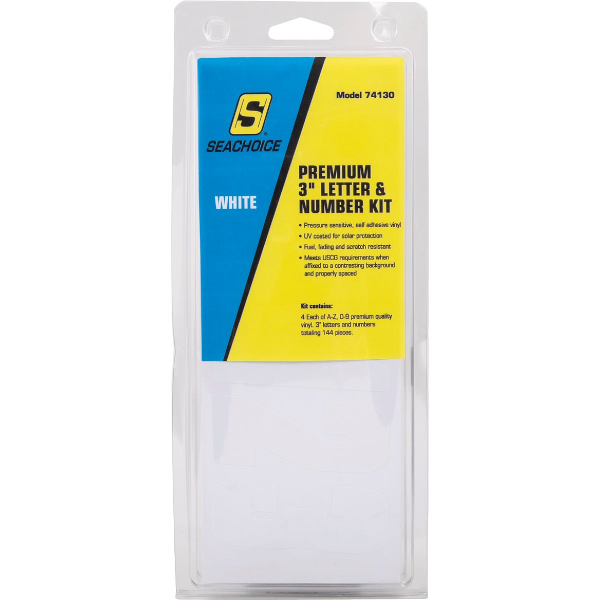 Seachoice 3-1/4 In. White Solid Vinyl Letter & Number Kit Image 1