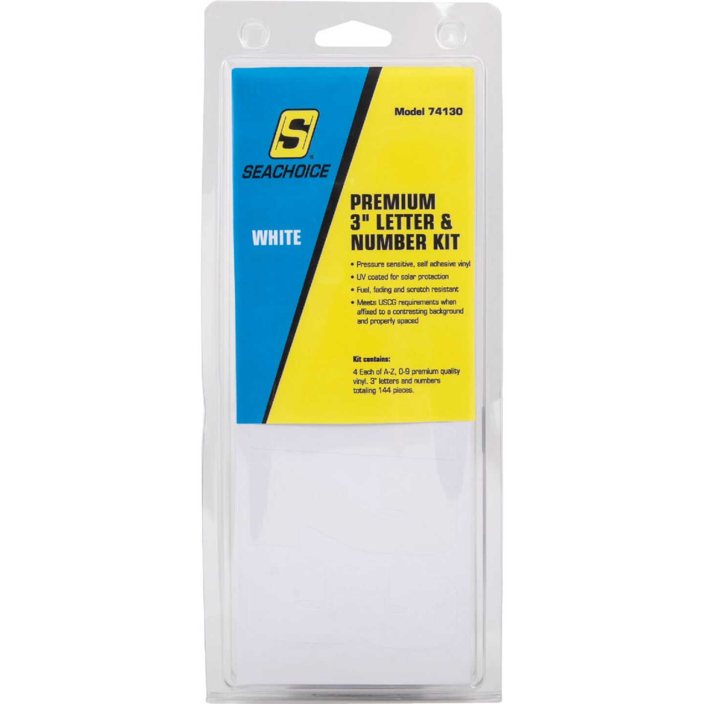 Seachoice 3-1/4 In. White Solid Vinyl Letter & Number Kit Image 1
