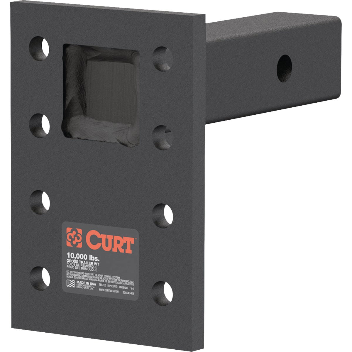 CURT 2 In. Adjustable Pintle Mount, 10,000 Lb. Capacity