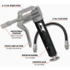 Performance Tool Mini Pistol Grip Grease Gun with Flex Hose Image 2
