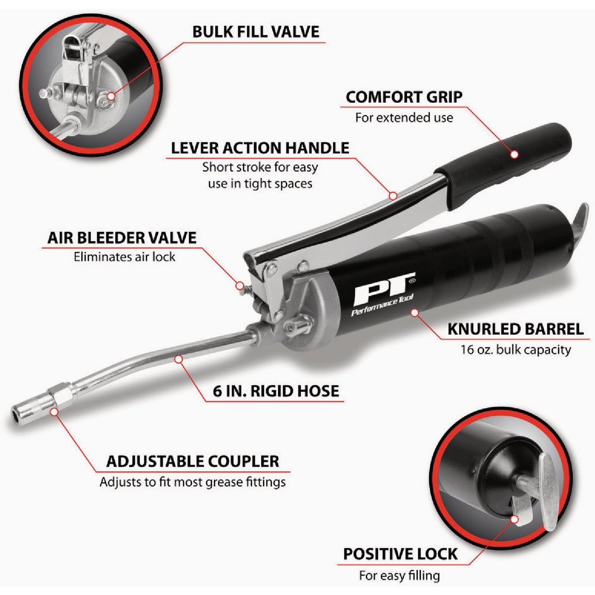 Performance Tool Pro Lever Action Grease Gun Image 3