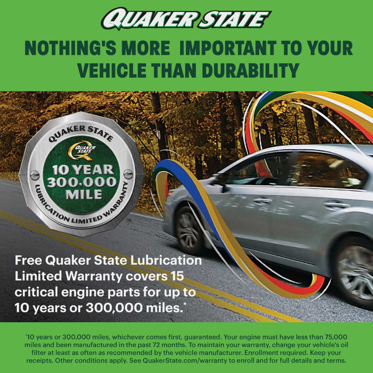 Quaker State Full Synthetic 0W-20 Motor Oil, 1 Qt. Image 2