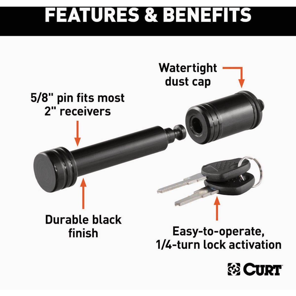CURT 5/8 In. Hitch Lock Image 3