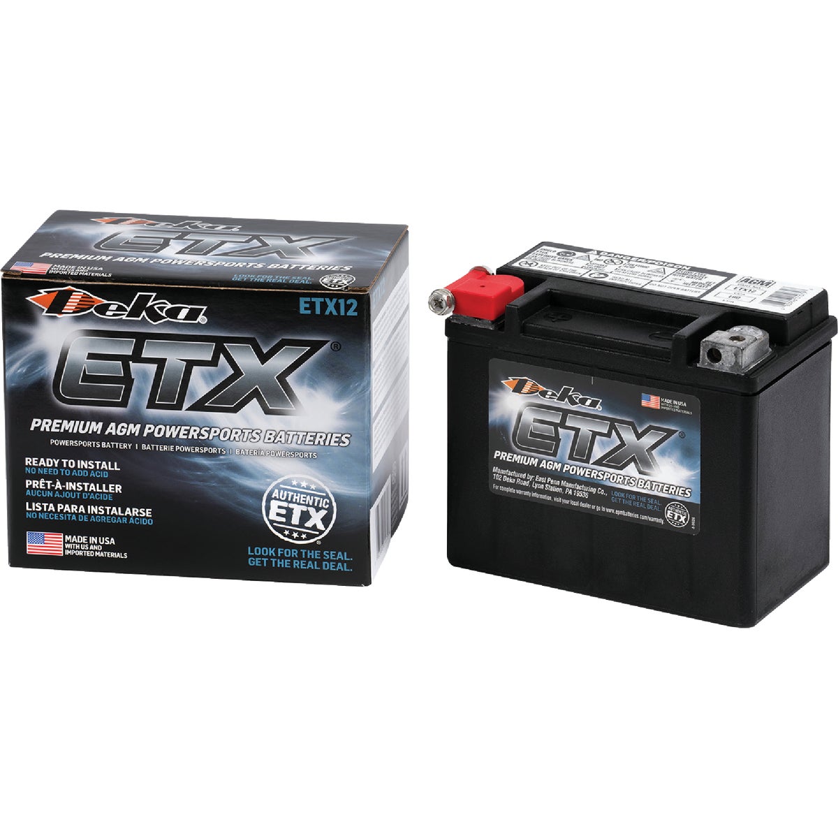 Deka 12V 180 CCA ETX12 AGM Powersport Battery Image 4