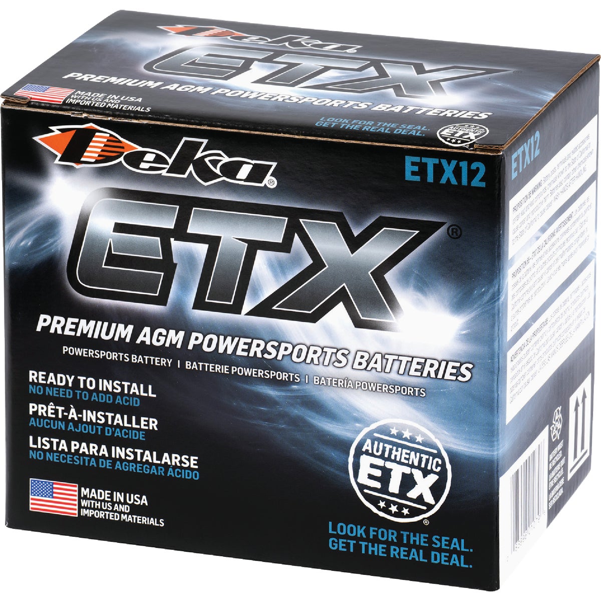 Deka 12V 180 CCA ETX12 AGM Powersport Battery Image 5