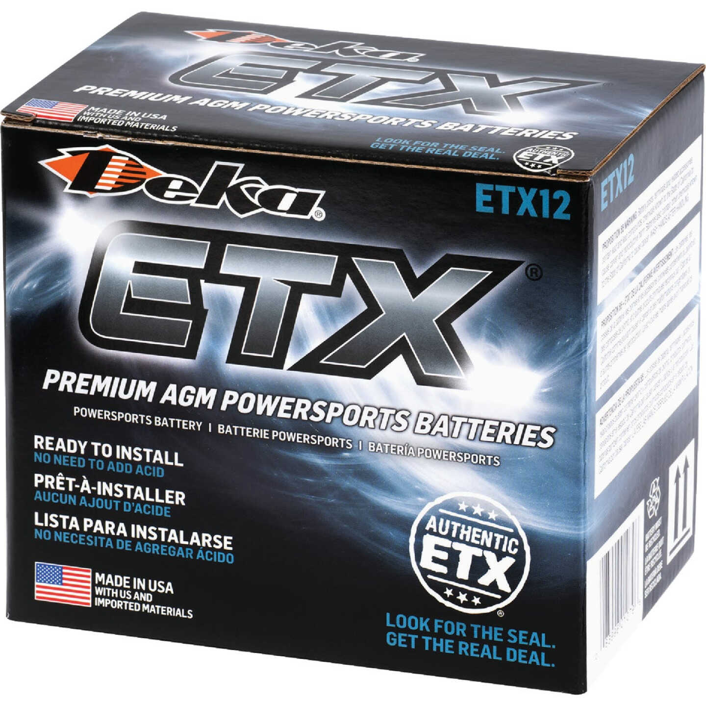Deka 12V 180 CCA ETX12 AGM Powersport Battery Image 5