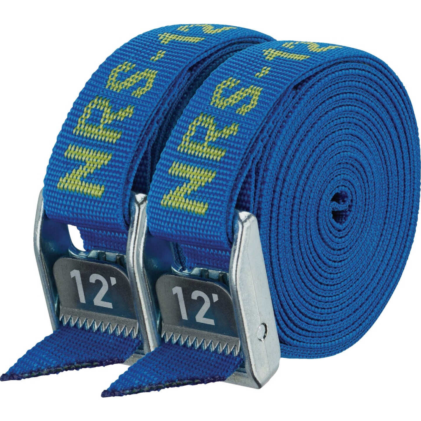 NRS 1 In. x 12 Ft. Iconic Blue Heavy Duty Tie-Down Strap (2-Pack) Image 1