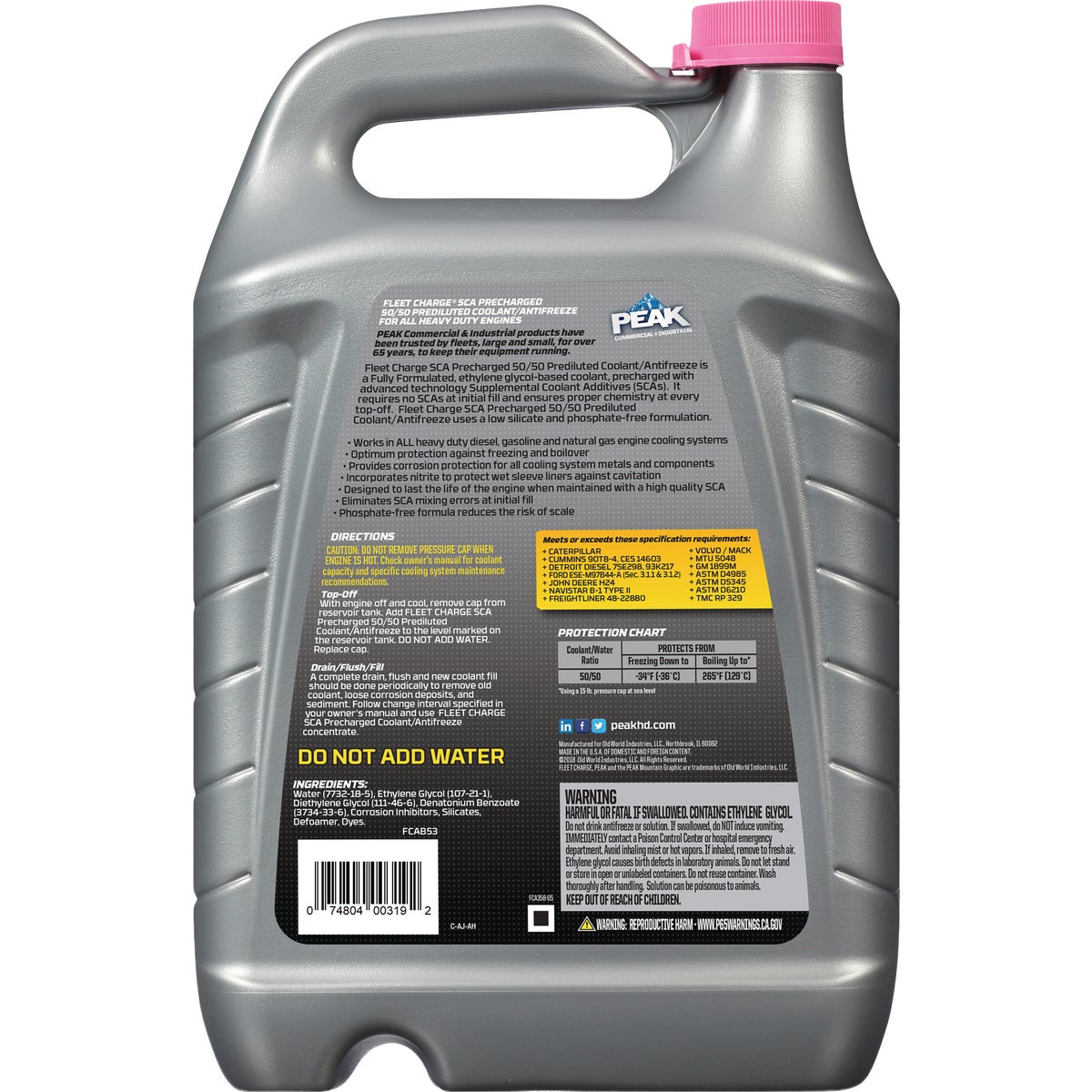 Fleet Charge Peak 1 Gal. SCA Precharged 50/50 Antifreeze & Coolant Image 2