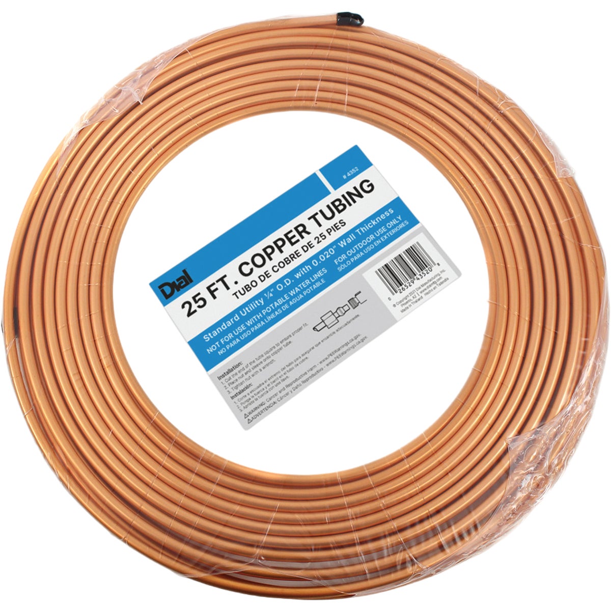 Dial Manufacturing 1/4 In. x 25 Ft. Evaporative Cooler Copper Tube