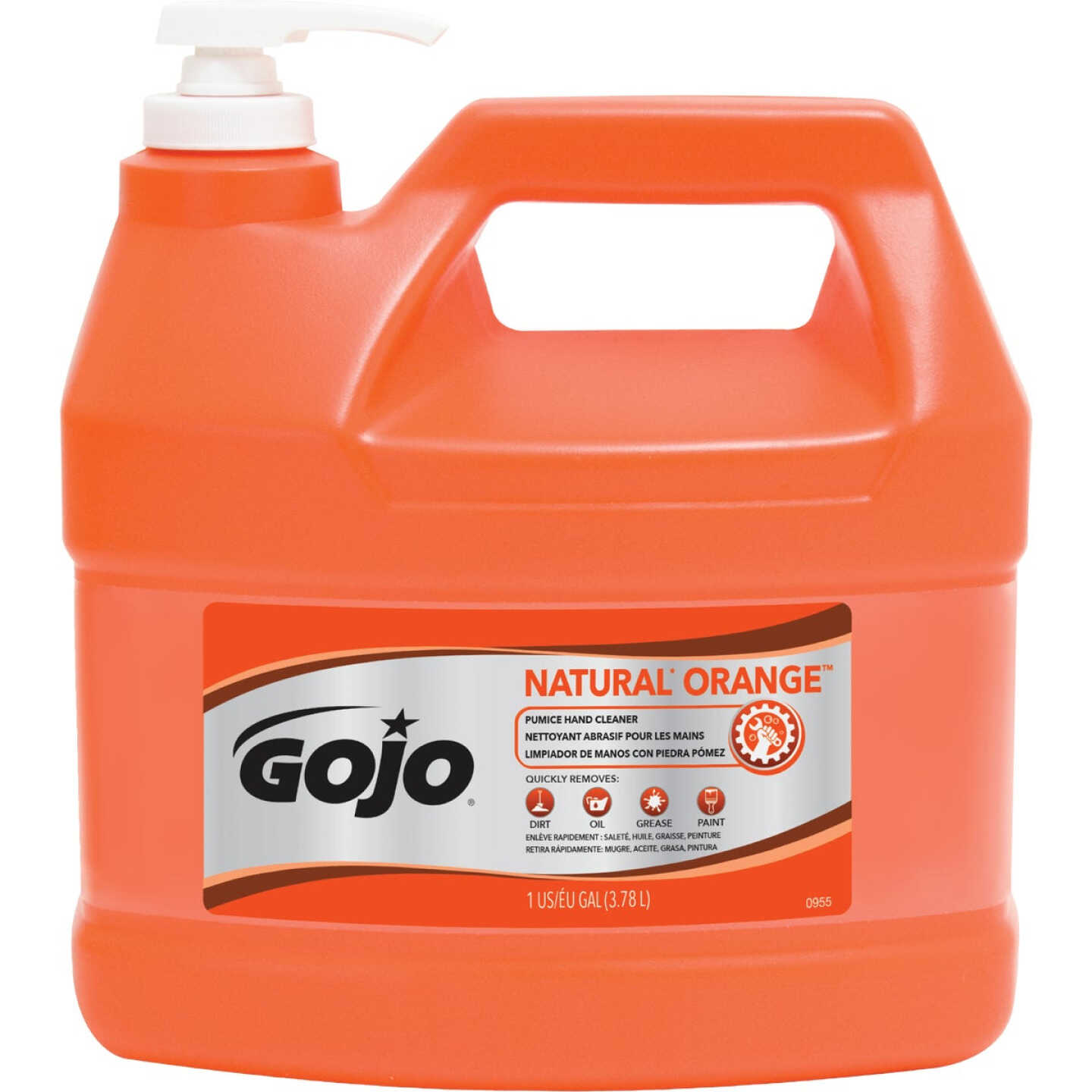 GOJO Natural Orange 1 Gal. Lotion Hand Cleaner with Pumice Pump Bottle Image 1
