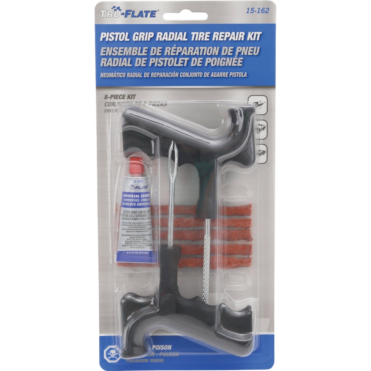 Tru-Flate Pistol Grip Radial Tire Repair Kit (7-Piece)