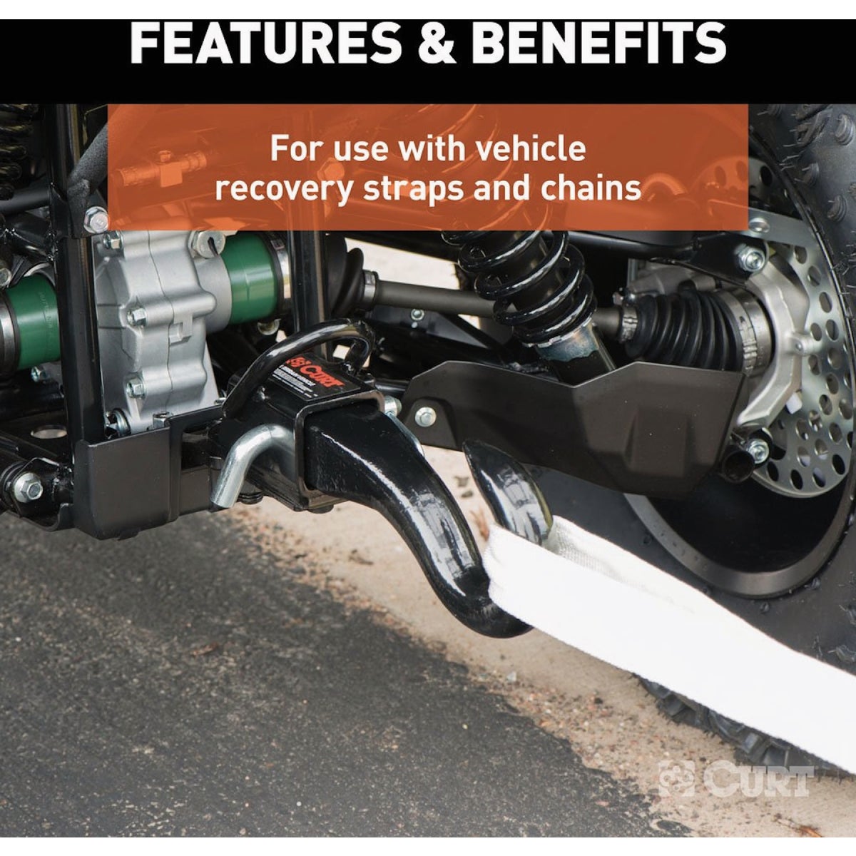 CURT 2 In. Forged Tow Hook Trailer Hitch Ball Mount Image 4