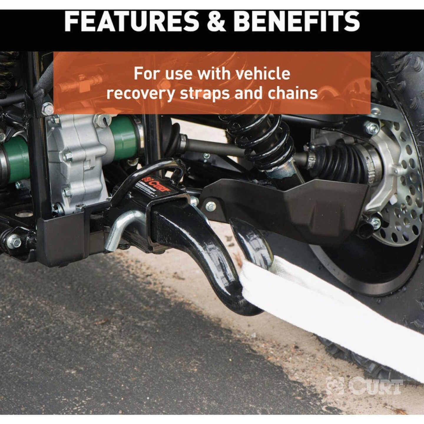 CURT 2 In. Forged Tow Hook Trailer Hitch Ball Mount Image 4